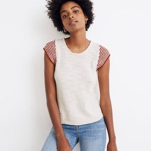 NWT Madewell Stripe-Sleeve Sweater Tee